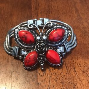 Red Stone Butterfly Bracelet